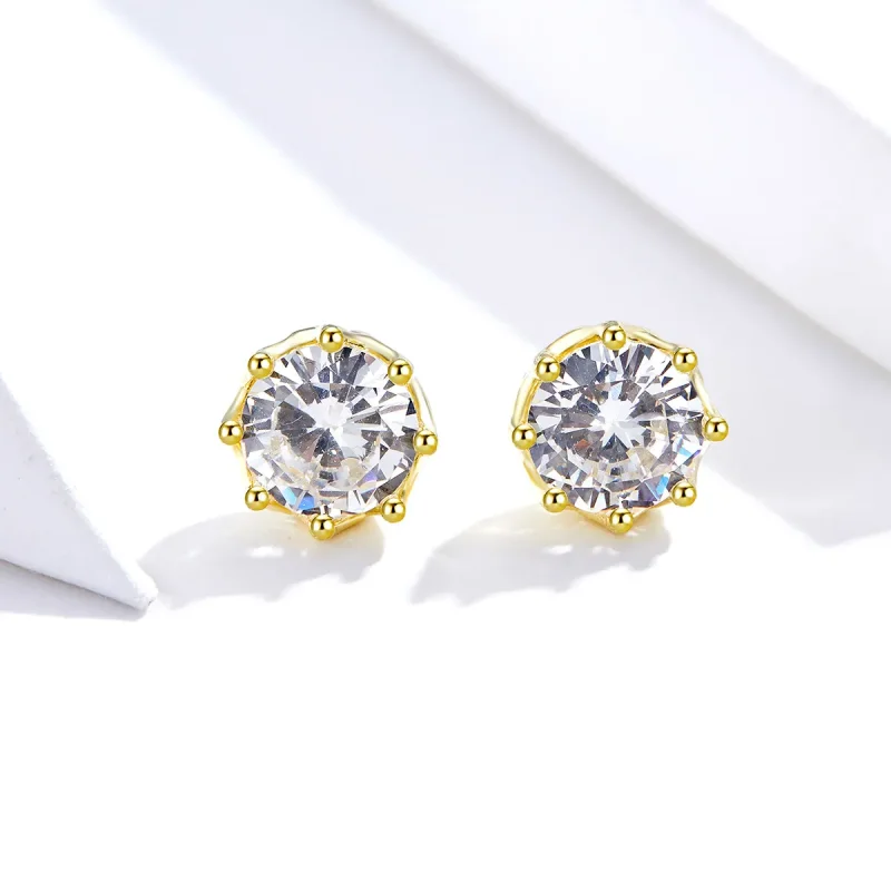 (image for) Gold-Plated Light Stud Earrings - PANDORA Style - SCE499-B - View 3