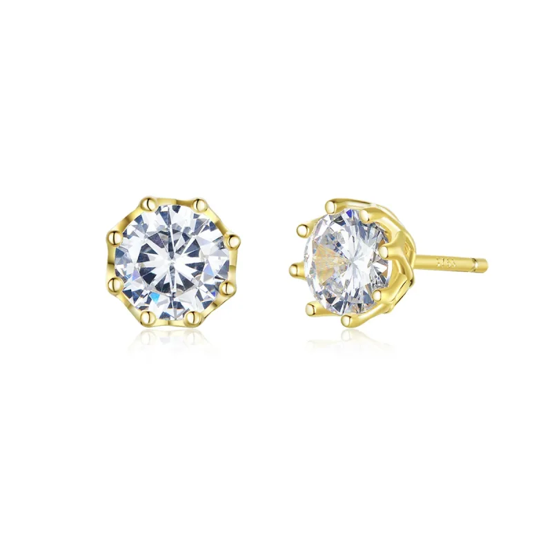 (image for) Gold-Plated Light Stud Earrings - PANDORA Style - SCE499-B - Product Image
