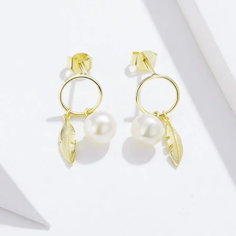 (image for) Gold-Plated Look Forward To Hanging Earrings - PANDORA Style - SCE671 - View 2