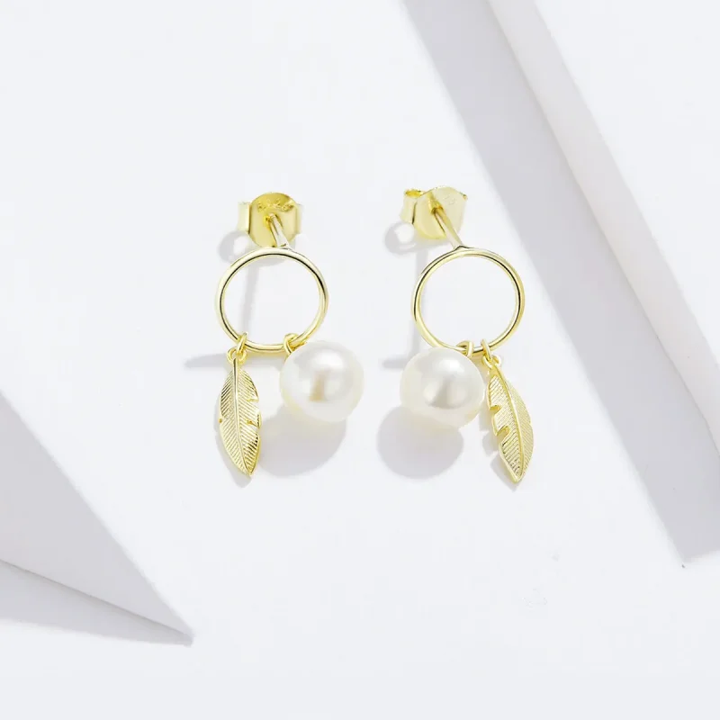 (image for) Gold-Plated Look Forward To Hanging Earrings - PANDORA Style - SCE671 - View 3