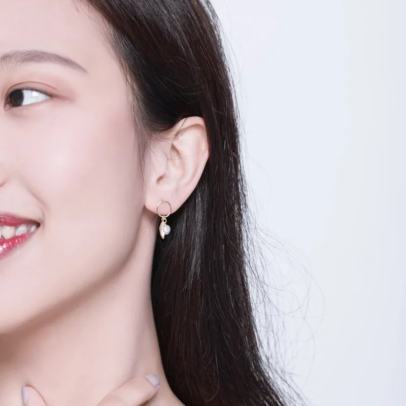 (image for) Gold-Plated Look Forward To Hanging Earrings - PANDORA Style - SCE671 - View 5