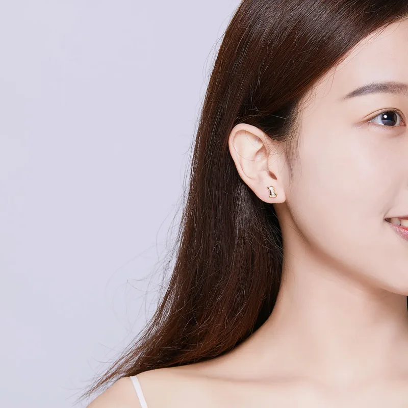 (image for) Gold-Plated Puppy Stud Earrings - PANDORA Style - SCE584-C - View 4