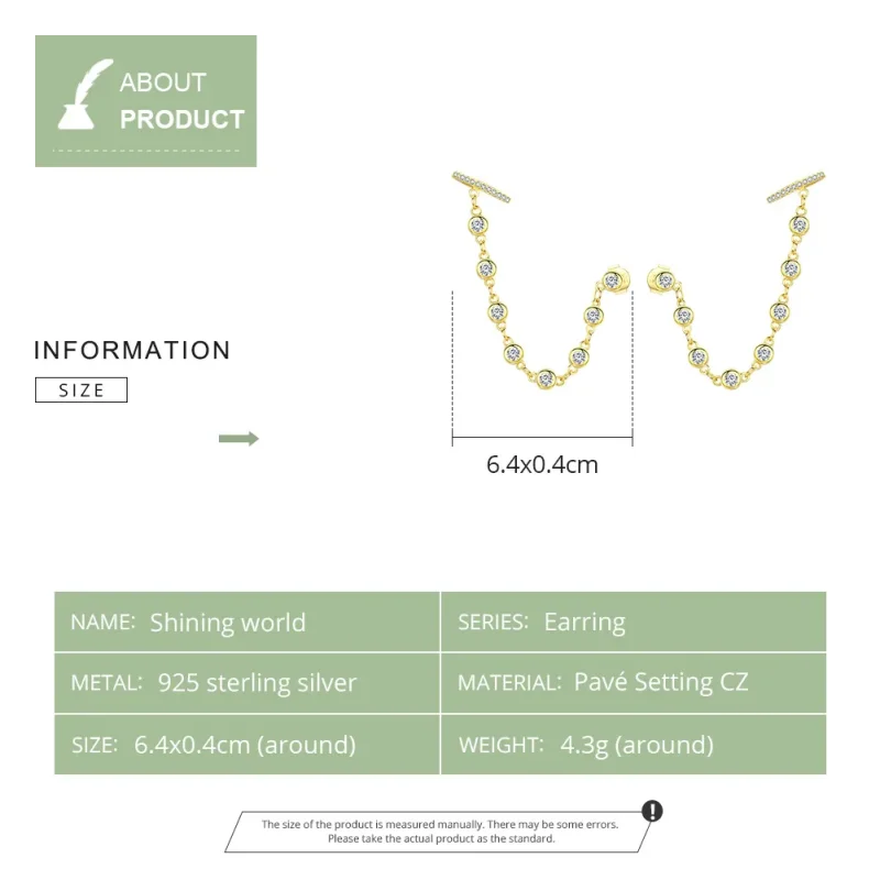 (image for) Gold-Plated Shining World Hanging Earrings - PANDORA Style - SCE685 - View 6