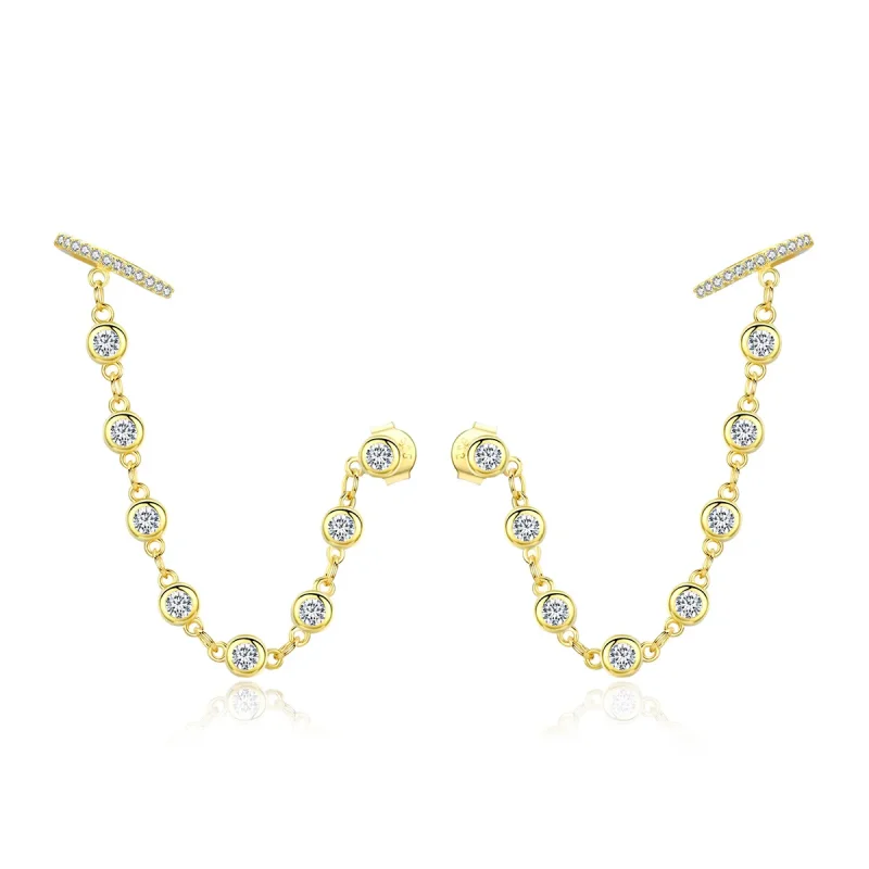 (image for) Gold-Plated Shining World Hanging Earrings - PANDORA Style - SCE685