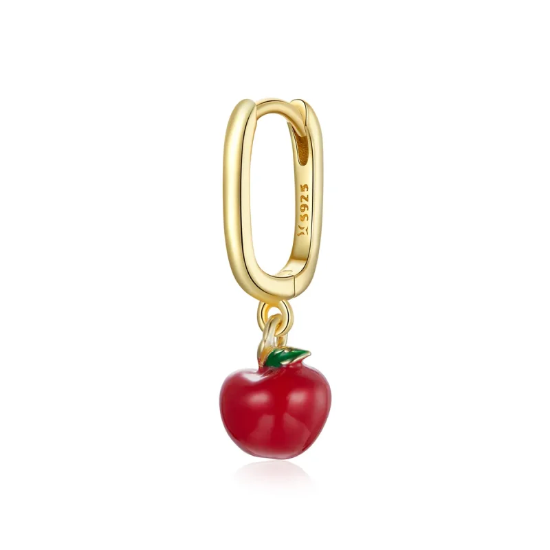 (image for) Pandora Style 18ct Gold Plated Dangle Earrings, Apple, Multicolor Enamel - SCE1079 - Product Image