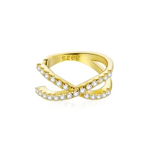 (image for) Pandora Style 18ct Gold Plated Ear Clip, Cross - SCE997-B