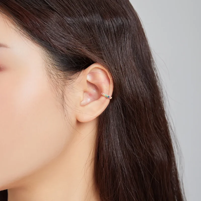 (image for) Pandora Style 18ct Gold Plated Ear Clip, Rainbow - SCE1101 - View 2