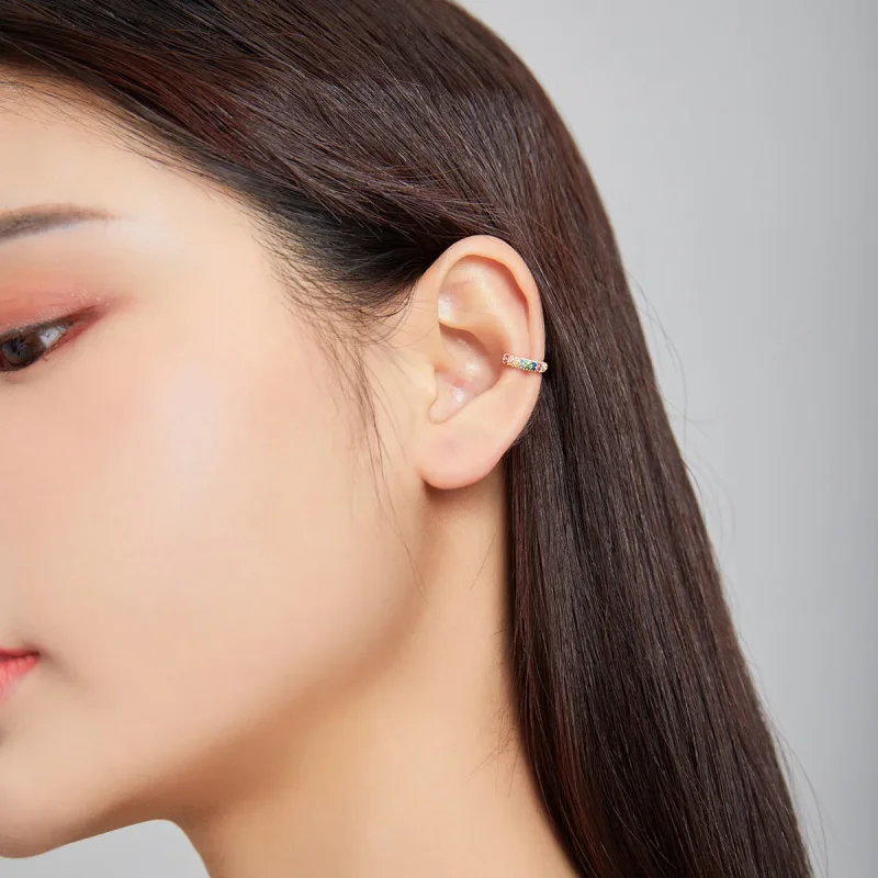 (image for) Pandora Style 18ct Gold Plated Ear Clip, Rainbow - SCE1101 - View 4