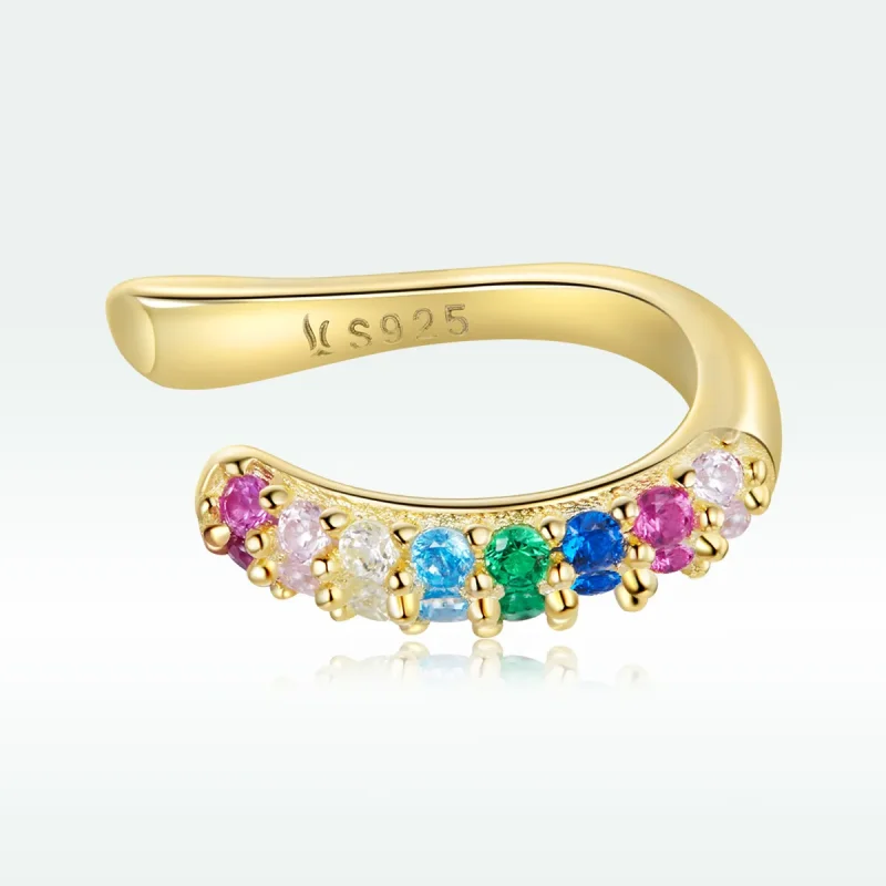 (image for) Pandora Style 18ct Gold Plated Ear Clip, Rainbow - SCE1101 - View 5