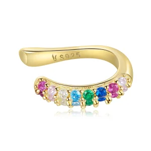 (image for) Pandora Style 18ct Gold Plated Ear Clip, Rainbow - SCE1101