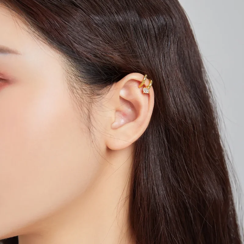 (image for) Pandora Style 18ct Gold Plated Ear Clip - SCE1076 - View 3