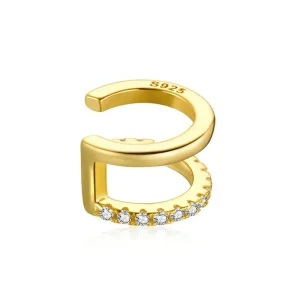 (image for) Pandora Style 18ct Gold Plated Ear Clip, Simple - SCE994-B