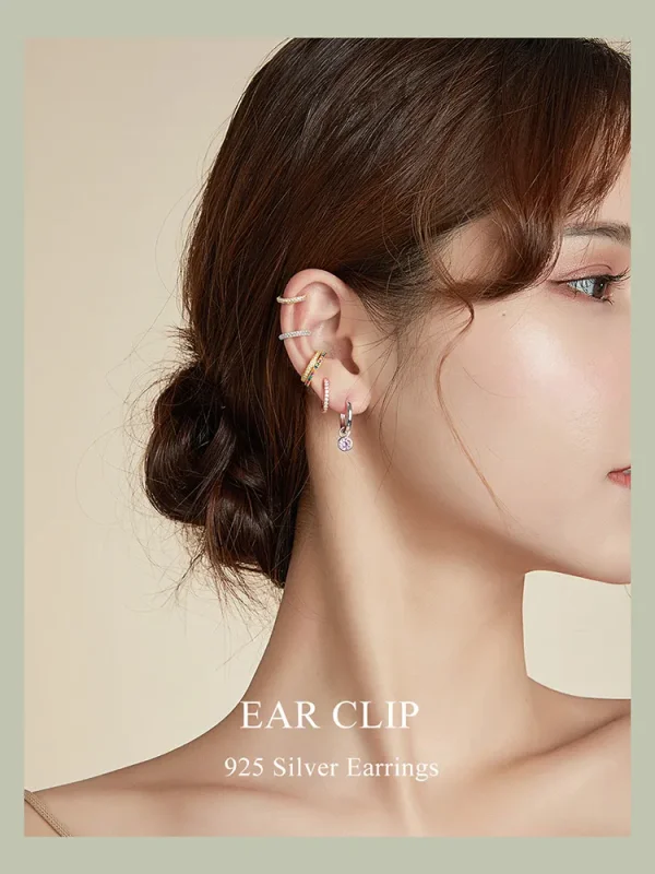 (image for) Pandora Style 18ct Gold Plated Ear Clip, Simple - SCE996-B - View 3