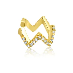 (image for) Pandora Style 18ct Gold Plated Ear Clip, Wave - SCE995-B