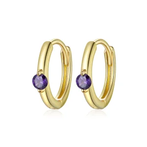 (image for) Pandora Style 18ct Gold Plated Hoop Earrings , Ball - SCE1050-VT