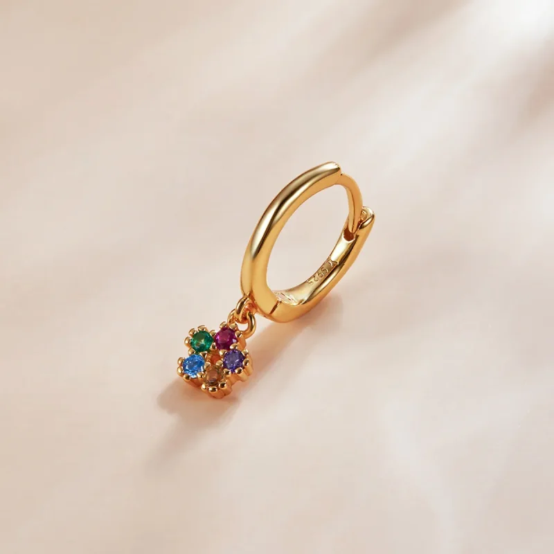 (image for) Pandora Style 18ct Gold Plated Hoop Earrings , Mysterious Spain Flower - SCE1150 - View 2