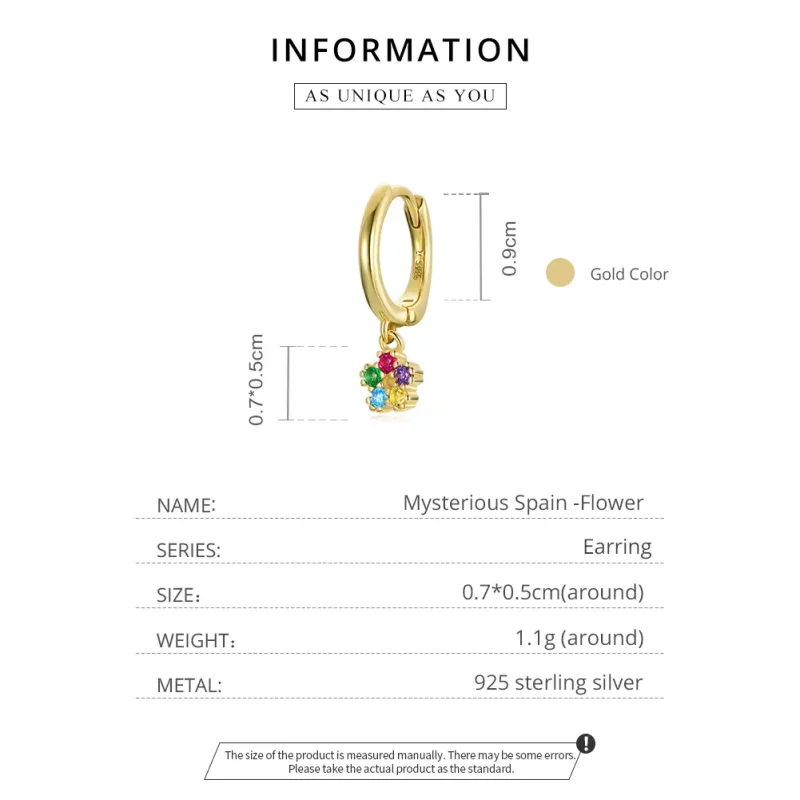 (image for) Pandora Style 18ct Gold Plated Hoop Earrings , Mysterious Spain Flower - SCE1150 - View 4