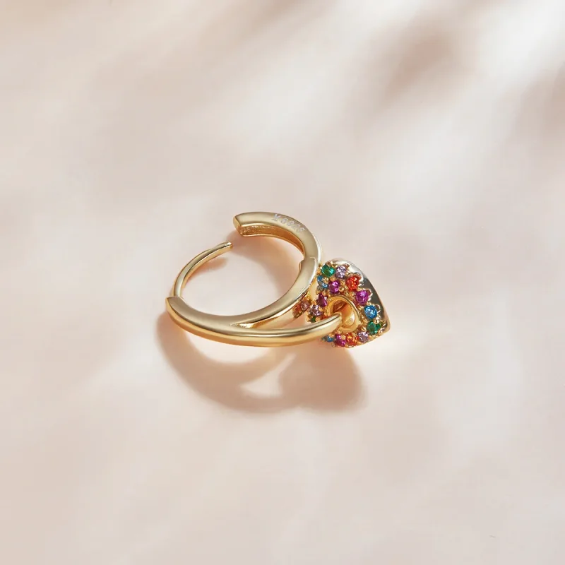 (image for) Pandora Style 18ct Gold Plated Hoop Earrings , Mysterious Spain Love - SCE1149 - View 2