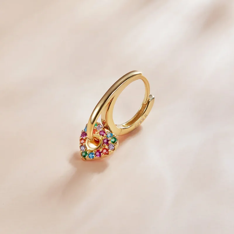 (image for) Pandora Style 18ct Gold Plated Hoop Earrings , Mysterious Spain Love - SCE1149 - View 3