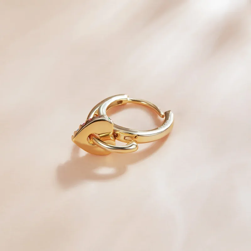 (image for) Pandora Style 18ct Gold Plated Hoop Earrings , Mysterious Spain Love - SCE1149 - View 4