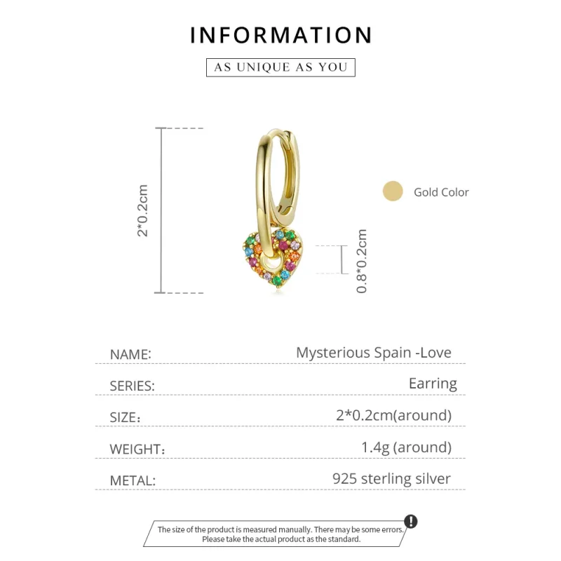 (image for) Pandora Style 18ct Gold Plated Hoop Earrings , Mysterious Spain Love - SCE1149 - View 5