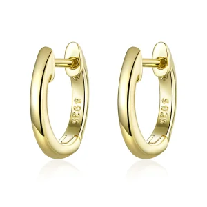 (image for) Pandora Style 18ct Gold Plated Hoop Earrings , Simple - SCE808