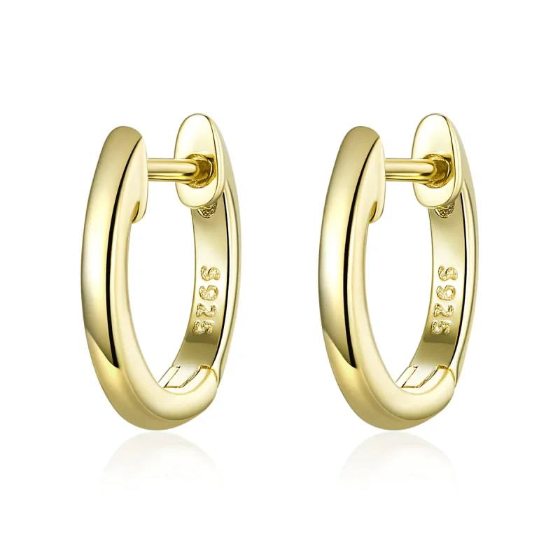 (image for) Pandora Style 18ct Gold Plated Hoop Earrings , Simple - SCE808 - Product Image