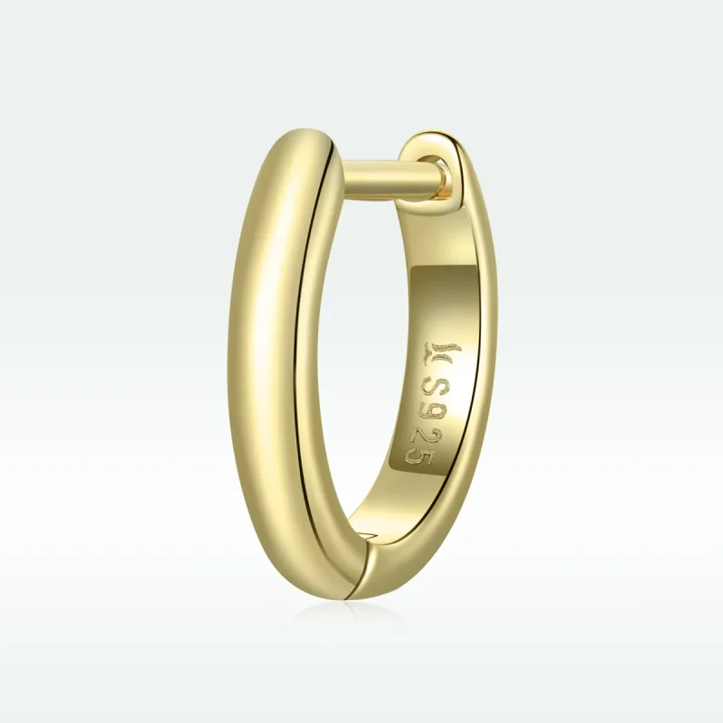 (image for) Pandora Style 18ct Gold Plated Hoop Earrings , Simplicity - SCE1093 - View 4