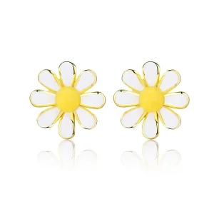 (image for) Pandora Style 18ct Gold Plated Stud Earrings, Daisy - BSE203