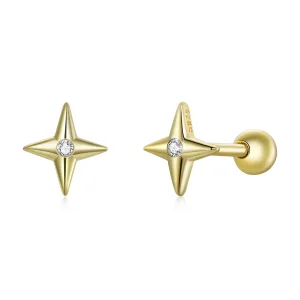 (image for) Pandora Style 18ct Gold Plated Stud Earrings, Golden Stars - SCE1117