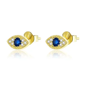 (image for) Pandora Style 18ct Gold Plated Stud Earrings, Lucky Eye - SCE805