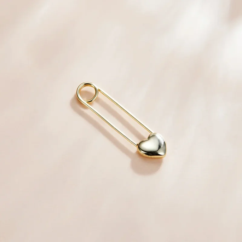 (image for) Pandora Style 18ct Gold Plated Stud Earrings, Snap-Pin Le Stud-Love - SCE1088 - View 2