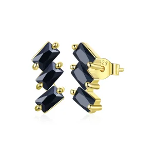 (image for) Pandora Style 18ct Gold Plated Stud Earrings, Solid - SCE1051-BK