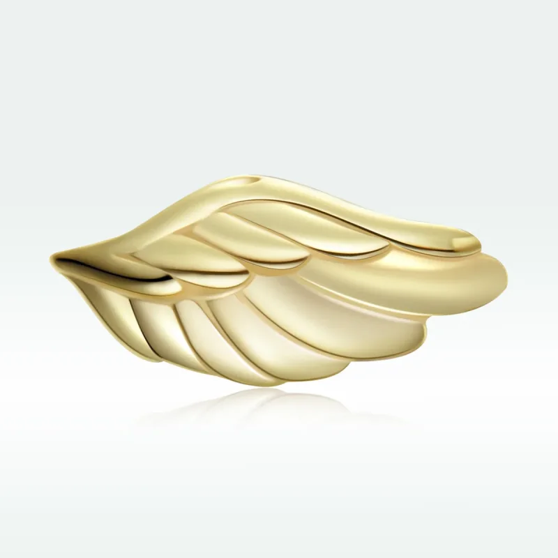 (image for) Pandora Style 18ct Gold Plated Stud Earrings, Wing - SCE1092 - View 4