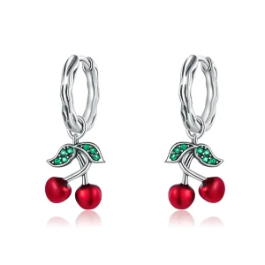 (image for) Pandora Style Rose Gold Dangle Earrings, Cherry - SCE905