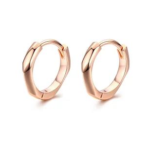 (image for) Pandora Style Rose Gold Hoop Earrings, Simple - BSE119