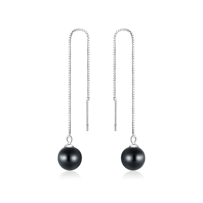 (image for) Pandora Style Silver Dangle Earrings, Agate - SCE878 - Product Image