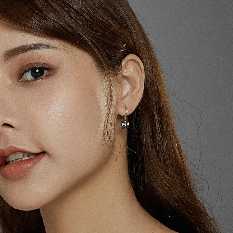 (image for) Pandora Style Silver Dangle Earrings, Butterfly - SCE959 - View 6