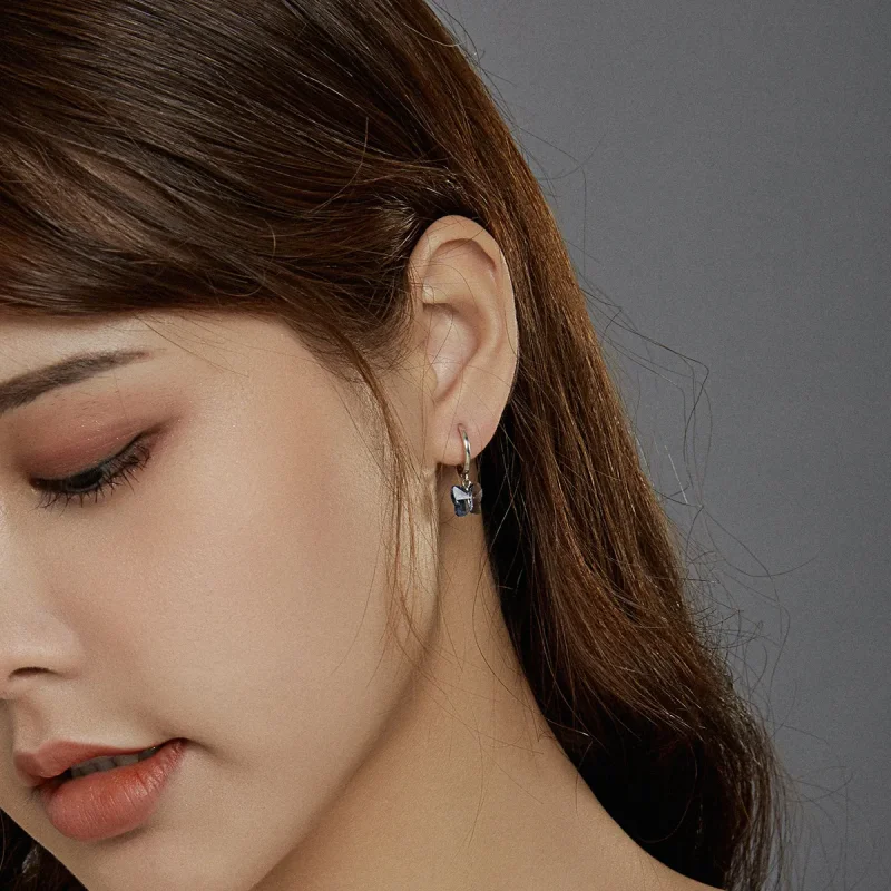 (image for) Pandora Style Silver Dangle Earrings, Butterfly - SCE959 - View 7