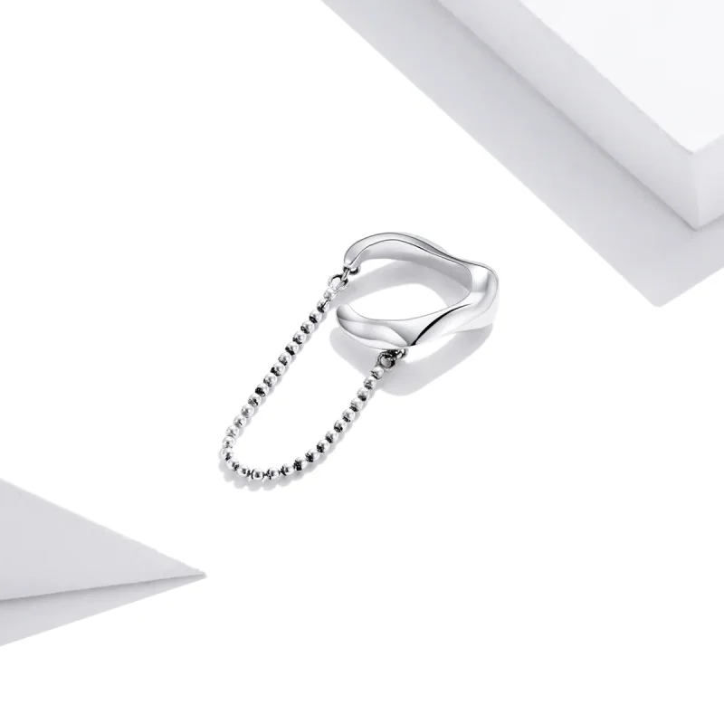 (image for) Pandora Style Silver Dangle Earrings, Chain - SCE1120 - View 2