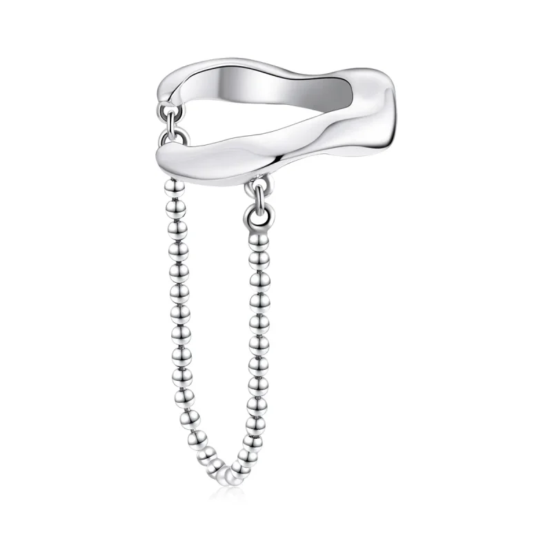 (image for) Pandora Style Silver Dangle Earrings, Chain - SCE1120 - Product Image