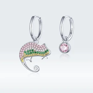 (image for) Pandora Style Silver Dangle Earrings, Chamaeleonidae - BSE368