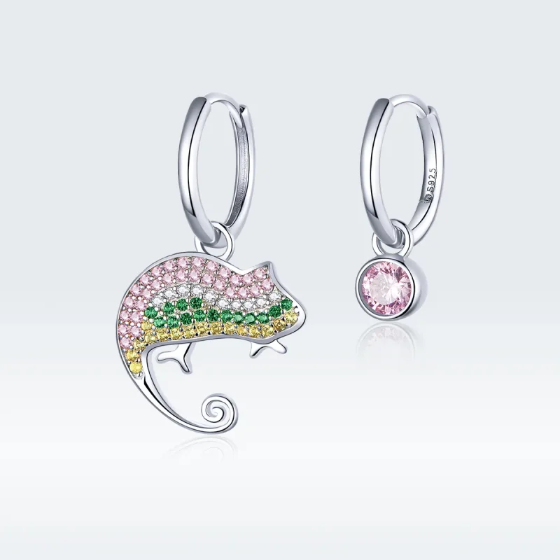 (image for) Pandora Style Silver Dangle Earrings, Chamaeleonidae - BSE368 - Product Image
