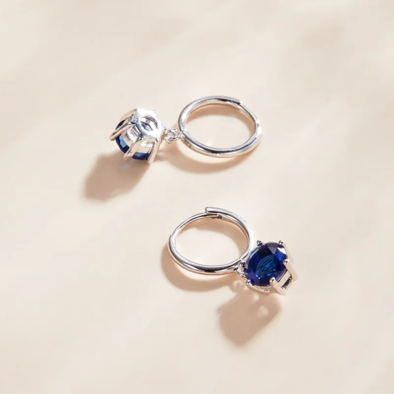 (image for) Pandora Style Silver Dangle Earrings, Cz - SCE1020-BU - View 3