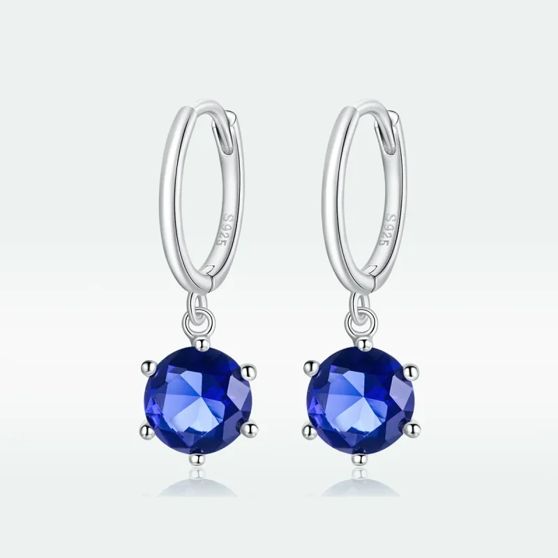 (image for) Pandora Style Silver Dangle Earrings, Cz - SCE1020-BU - View 5