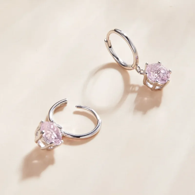 (image for) Pandora Style Silver Dangle Earrings, Cz - SCE1020-PK - View 3
