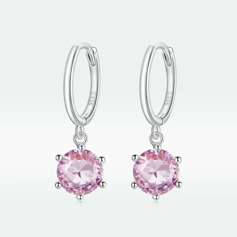 (image for) Pandora Style Silver Dangle Earrings, Cz - SCE1020-PK - View 5