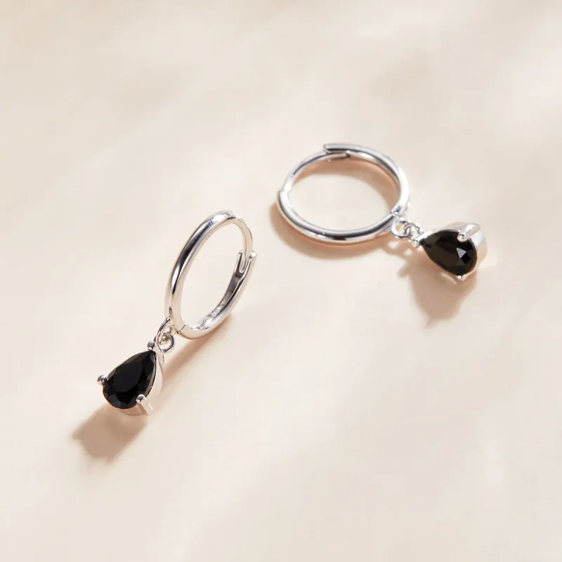 (image for) Pandora Style Silver Dangle Earrings, Drop - SCE1018-BK - View 3