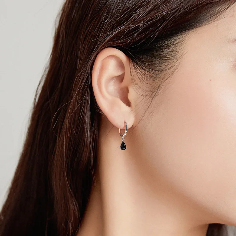 (image for) Pandora Style Silver Dangle Earrings, Drop - SCE1018-BK - View 4
