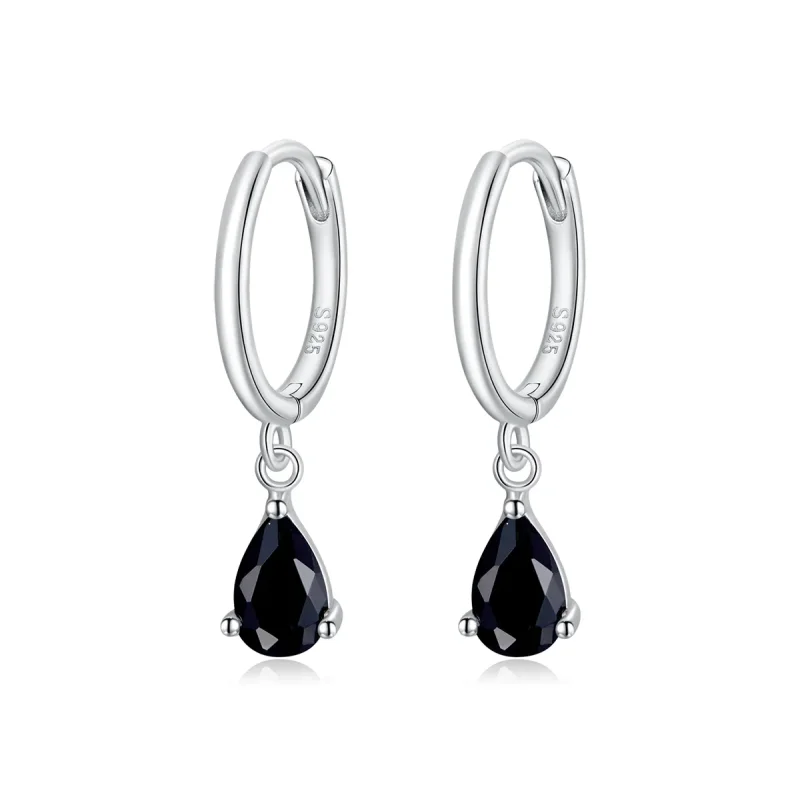 (image for) Pandora Style Silver Dangle Earrings, Drop - SCE1018-BK - Product Image